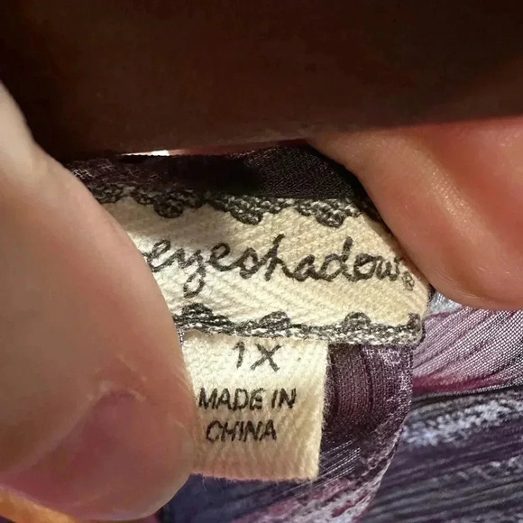 Eye Shadow Sheer Top- Womens 1X - Picture 3 of 3